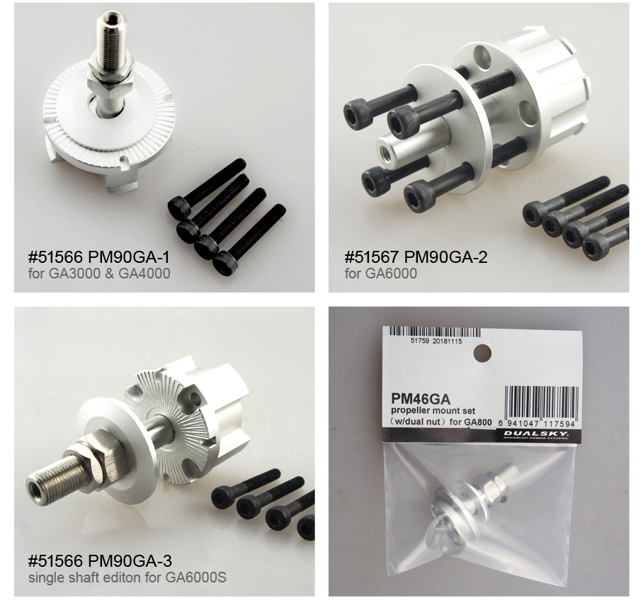 Brushless Motor Thrust Test Stand - Dualsky GA Serisi Pervane Göbeği, GA